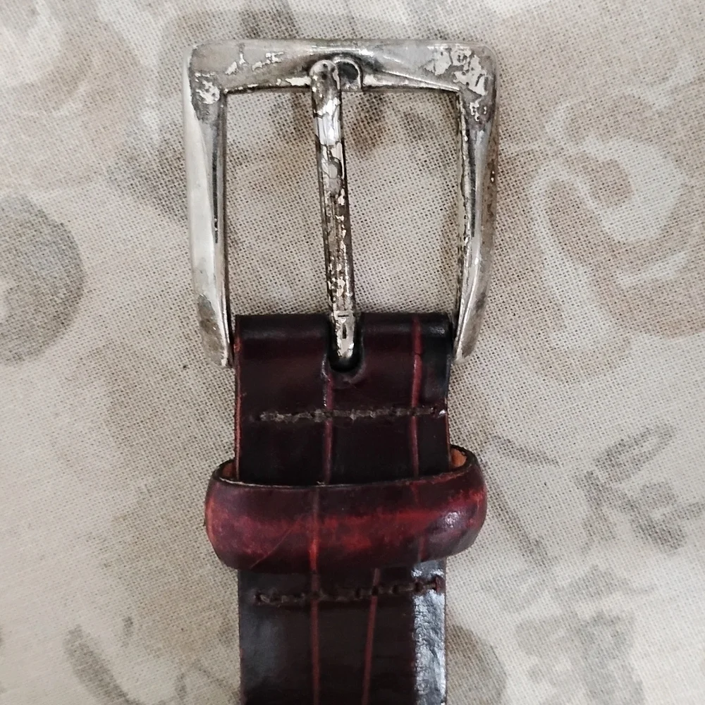 MARTIN DINGMAN ALLIGATOR GRAIN ITALIAN CALFSKIN BELT